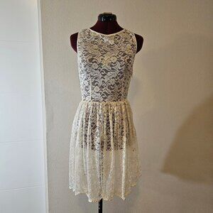 American Apparel white lace dress, sz L
